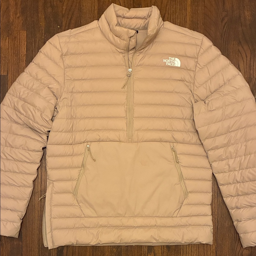 The North Face Tan Quilted Puffer Pullover